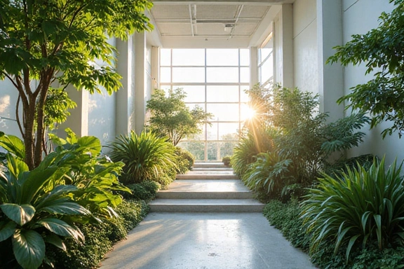 A vibrant, futuristic image of lush green growth and glowing natural elements, symbolizing innovation and a sustainable future