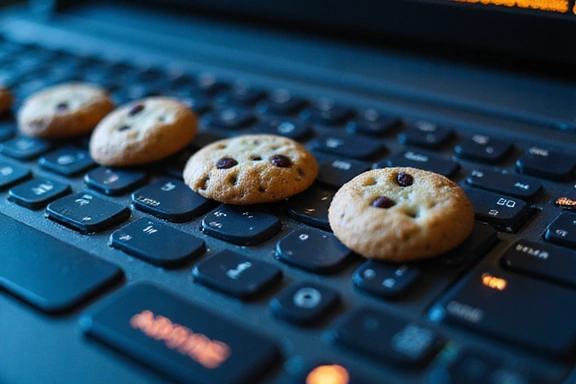 Digital cookies on a computer screen