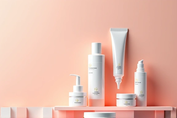 Stylized image representing natural face creams, beauty, and skincare